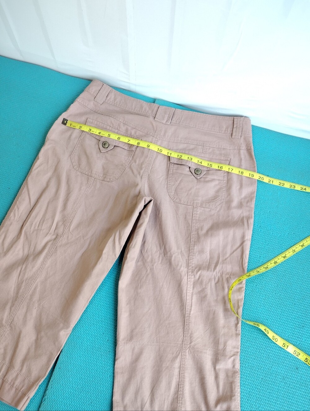 Dressbarn Women's Cargo Capri Pants Ties at Calf - Mauve - Size 8 - Picture 7 of 8